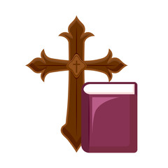 Poster - cross catholic with bible holy