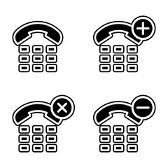 Poster - set of handset button set icon. Element of phone for mobile concept and web apps icon. Glyph, flat icon for website design and development, app development