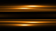  golden lines with light effects  on black transparent background
