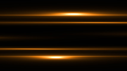 Wall Mural - golden frame. shining rectangle banner gold lines with light effects on black background