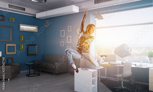 Dance is her passion. Mixed media