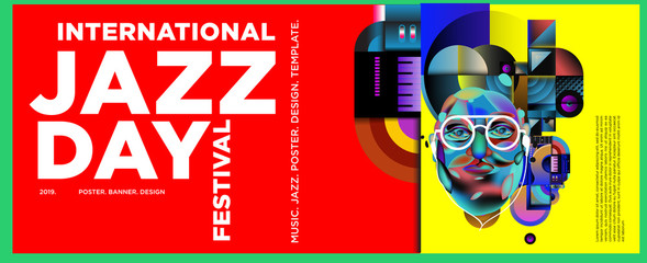 Vector colorful international jazz day poster and banner 