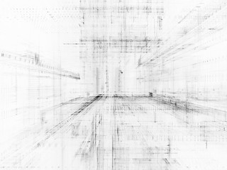 Poster - Abstract background. Digital data visualization. 3D illustration based on fractal graphics.