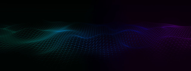 Wall Mural - abstract light wave data digital technology graphic background