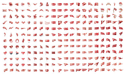 Wall Mural - very big collection of vector flags of the Denmark