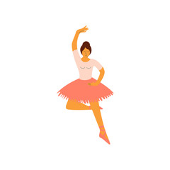 Canvas Print - Professional Ballerina Dancing Classical Ballet Dance Vector Illustration