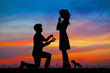 illustration of man propose to girlfriend