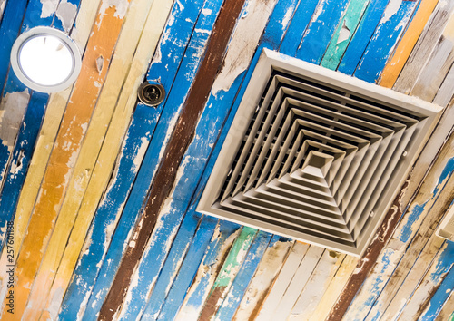 Air Conditioner Mask And Lighting On The Ceiling That Decorated