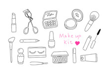 Make Up Kit Hand Drawn Icons