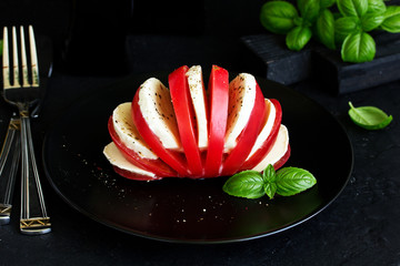 Wall Mural - Italian caprese salad with tomatoes and mozzarella.