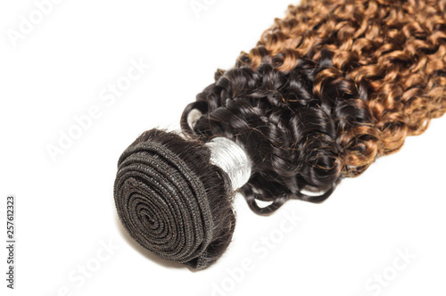 Kinky Tight Curly Black To Copper Brown Ombre Style Human Hair