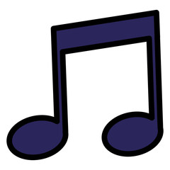 Sticker - music note isolated icon