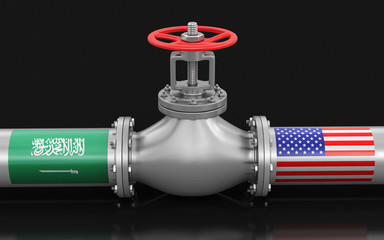 Poster - Pipeline with flags. Image with clipping path