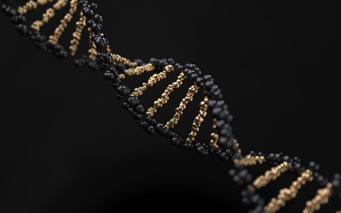 Poster - dna molecules, structure of the genetic code, 3d rendering,conceptual image.