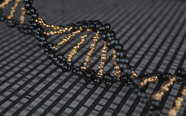 Poster - dna molecules, structure of the genetic code, 3d rendering,conceptual image.