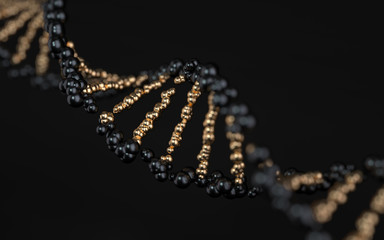 Poster - dna molecules, structure of the genetic code, 3d rendering,conceptual image.