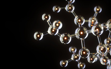 Wall Mural - molecule model. science concept. 3d rendering,conceptual image.