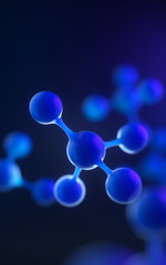 Wall Mural - molecule model. science concept. 3d rendering,conceptual image.