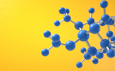 Wall Mural - molecule model. science concept. 3d rendering,conceptual image.