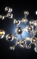 Wall Mural - molecule model. science concept. 3d rendering,conceptual image.
