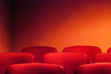  Red Empty Theater Seats. Shallow DOF.