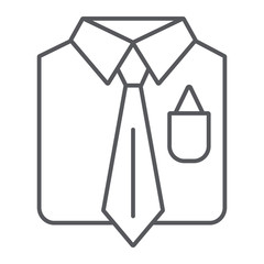 Business suit thin line icon, male and costume, man suit sign, vector graphics, a linear pattern on a white background.