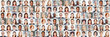 Leinwandbild Motiv Panorama Portrait Collage von Geschäftsleuten