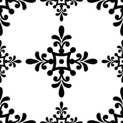 Abstract pattern black and whit doodle