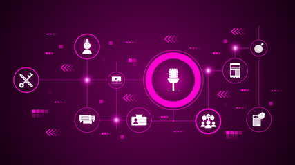 Poster - live events icon. From Digital Marketing, Promotion set