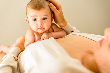 Wall Mural - Pretty newborn girl, tender and sweet baby