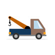  Tow truck - a working car. Vector graphics in flat style.