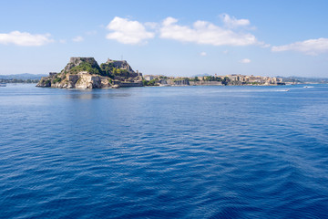 Wall Mural - View on Kerkyra from ferry, Corfu, Greece