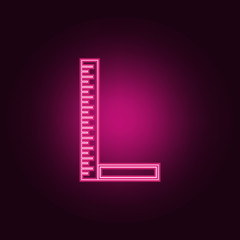 Poster - angle ruler icon. elements of measuring elements in neon style icons. simple icon for websites, web 