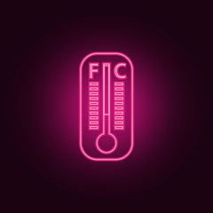 Poster - mercury thermometer icon. Elements of measuring elements in neon style icons. Simple icon for websites, web design, mobile app, info graphics