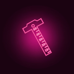 Poster - angled ruler icon. elements of measuring elements in neon style icons. simple icon for websites, web