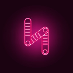 Poster - angled ruler icon. elements of measuring elements in neon style icons. simple icon for websites, web