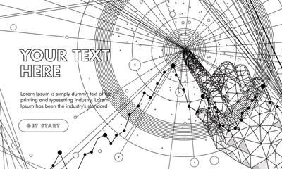 Fototapete - abstract future realistics shape objects. innovations blend systems and technologies in big data. de