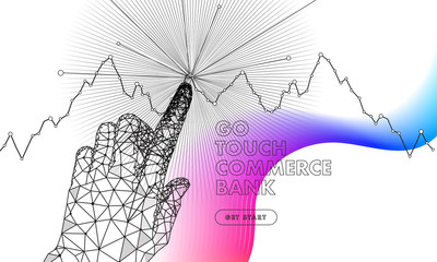 Fototapete - abstract future realistics shape objects. innovations blend systems and technologies in big data. de