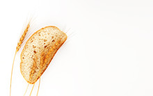 Photos Wheat Ears And Bread Isolated On A White Background