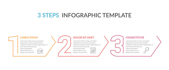 Wall Mural - Three Steps Infographic Template