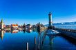 Leuchtturm und Löwe Hafeneinfahrt Lindau