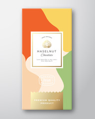 Wall Mural - hazelnut chocolate label. abstract vector packaging design layout with soft realistic shadows. moder