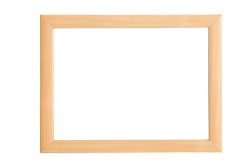 Aufkleber - brown wooden frame with isolated on white
