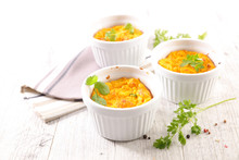 Carrot Cheese Flan Or Souffle