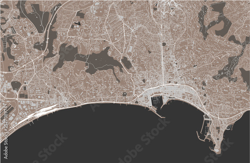 Fotomural map of the city of Cannes, France