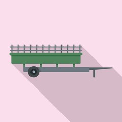 Poster - Farm harvester trailer icon. Flat illustration of farm harvester trailer vector icon for web design