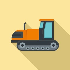 Poster - Tracked tractor icon. Flat illustration of tracked tractor vector icon for web design