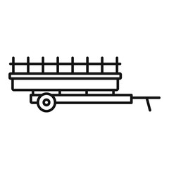 Poster - Farm harvester trailer icon. Outline farm harvester trailer vector icon for web design isolated on white background