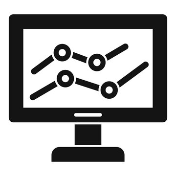 Graph monitor icon. Simple illustration of graph monitor vector icon for web design isolated on white background
