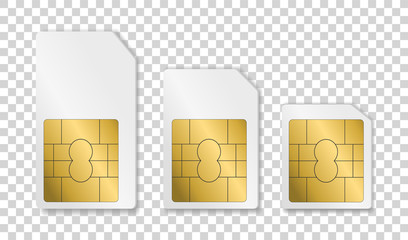 Poster - SIM card. Mobile phone card. Sim card for different phones.